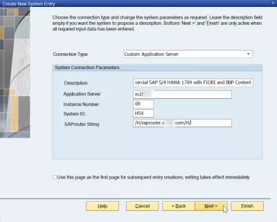 Voeg bediener in SAP GUI 740 in 3 maklike stappe : Voer die SAP-stelselverbindingsparameters in in SAP GUI 740