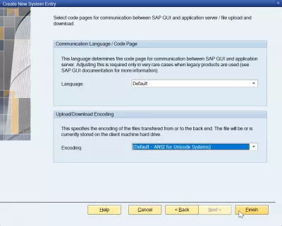 أضف الخادم في SAP GUI 740 في 3 خطوات سهلة : لغة الاتصال ، صفحة الرموز ، وتحميل ترميز التنزيل في SAP GUI 740