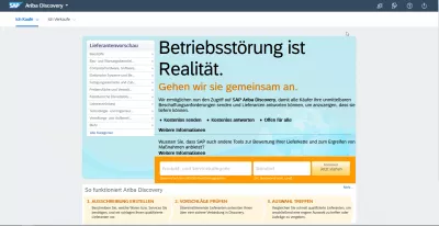 SAP Ariba: mengubah bahasa antarmuka menjadi mudah : Antarmuka SAP Penemuan Ariba dalam bahasa Jerman di Firefox