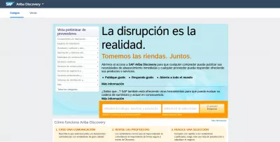 SAP Ariba: تغيير لغة الواجهة أصبح سهلاً : واجهة SAP اكتشاف Ariba باللغة الإسبانية