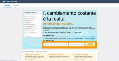 SAP Ariba: تغییر زبان رابط کاربری آسان : رابط SAP Ariba به زبان ایتالیایی