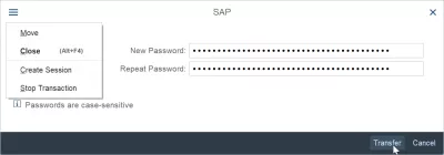 Jak zmienić hasło w SAP? : Wprowadzanie nowego hasła