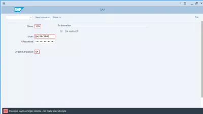 Wie kann ich das Passwort in SAP ändern? : Kennwortanmeldung nicht mehr möglich zu viele Fehlversuche