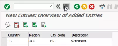 SAP хотын код үүсгэх : Хотын кодын нэмэлт оруулах