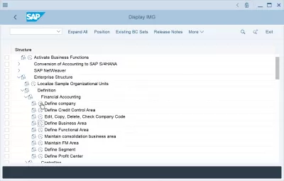 Vytvorte kód spoločnosti v SAP FI : Definujte transakciu spoločnosti v obraze prispôsobenia SPRO