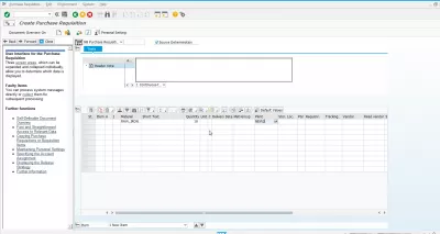 Jak vytvořit požadavek na nákup v SAP pomocí ME51N : Vytvořte hlavní obrazovku požadavku na nákup