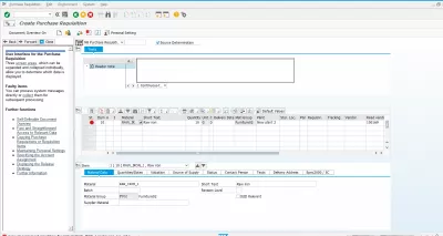 Как создать заявку в SAP с помощью ME51N : Создание данных материала заявки