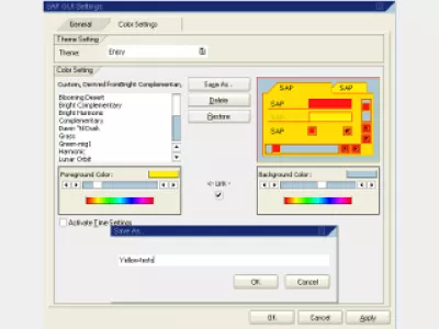 SAP-käyttöliittymän värin muuttaminen : Kuva 5: SAP Save as