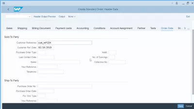 Comment créer une commande client dans SAP S/4 HANA : Données de commande