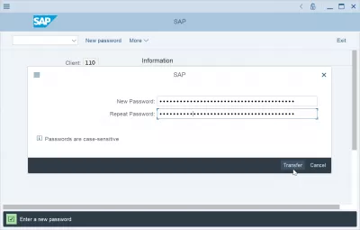 Làm Cách Nào Để Thiết Lập Lại Và Thay Đổi Mật Khẩu SAP? : Nhập mật khẩu người dùng mới trong màn hình đăng nhập SAP