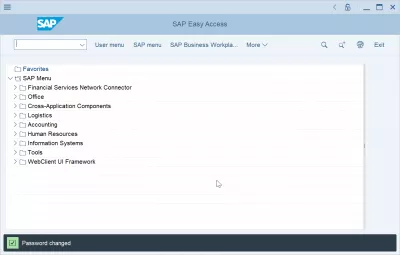 כיצד לאפס ולשנות את סיסמת ה- SAP? : הסיסמה השתנתה במסך הכניסה של SAP