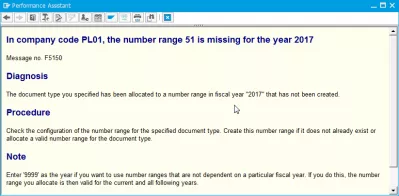 Η περιοχή αριθμών λείπει για το έτος : Στον κωδικό της εταιρείας λείπει το εύρος αριθμών για τον αριθμό μηνύματος έτους F5150