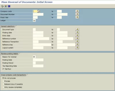 Revizija masovnog računa u SAP-u : Masovno preokretanje dokumenata početnog zaslona
