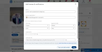 SAP Basics pour le cours en ligne gratuit pour débutants avec certificat : Ajout d'un certificat de cours en ligne gratuit SAP en ligne sur LinkedIn à partir de la formation SAP Fondamentaux des débutants