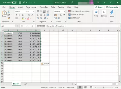 SAP څنګه د Excel سپریمشټ ته صادرول؟ : د SAP جدول ساحو انتخاب په ایکسل سپریڈ شیټ کې کاپي شوی