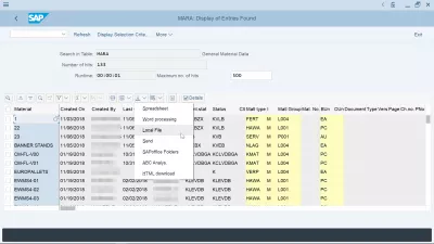 SAP, Ako Exportovať Do Tabuľky Programu Excel? : Ako sťahovať obrovské dáta z tabuľky SAP? Select local file export