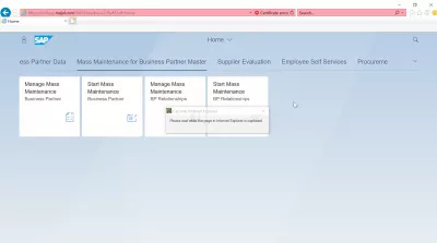 List of Aplikasi SAP S4 HANA FIORI : Penyelenggaraan Mass untuk Mitra Perniagaan Master SAP S4 HANA FIORI apps