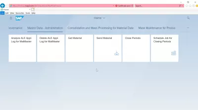 List of SAP S4 HANA FIORI alkalmazások : Törzsadatok SAP S4 HANA FIORI adminisztrációs alkalmazások