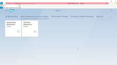 List of Aplicații SAP S4 HANA FIORI : Întreținerea de masă pentru aplicațiile Master SAP S4 HANA FIORI Master Product