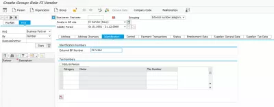 Ako vytvoriť obchodného partnera v systéme SAP S/4HANA : Identifikačné údaje dodávateľa