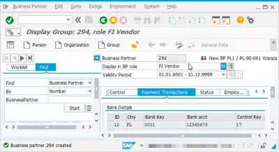 Kaip sukurti verslo partnerį „SAP S/4HANA“ : Sistema sukuria tiekėją ir identifikatorių