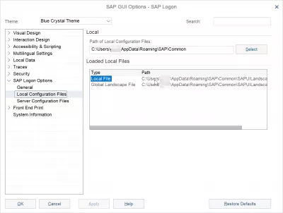Saplogon.Ini 파일은 어디에 Windows 10에 저장됩니까? : SAP 750의 SAPUILandscape.xml에 대한 SAP 로컬 구성 파일 위치