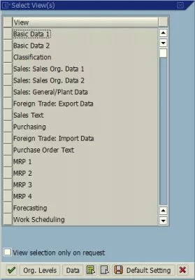 SAP معلومه کړه چې کوم مواد د موادو / مقالې لپاره خلاص دي : د میتود نظریات د MM03 په لیست کې