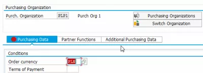 SAP Compra Informações de registro Fornecedor ainda não criado por compra de compra : Entrada de detalhes de compra