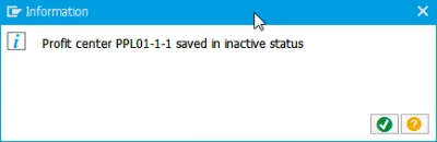 Qendra e fitimit nuk ekziston për datën SAP : Qendra e fitimit të mesazheve të informacionit ruhet në statusin joaktiv
